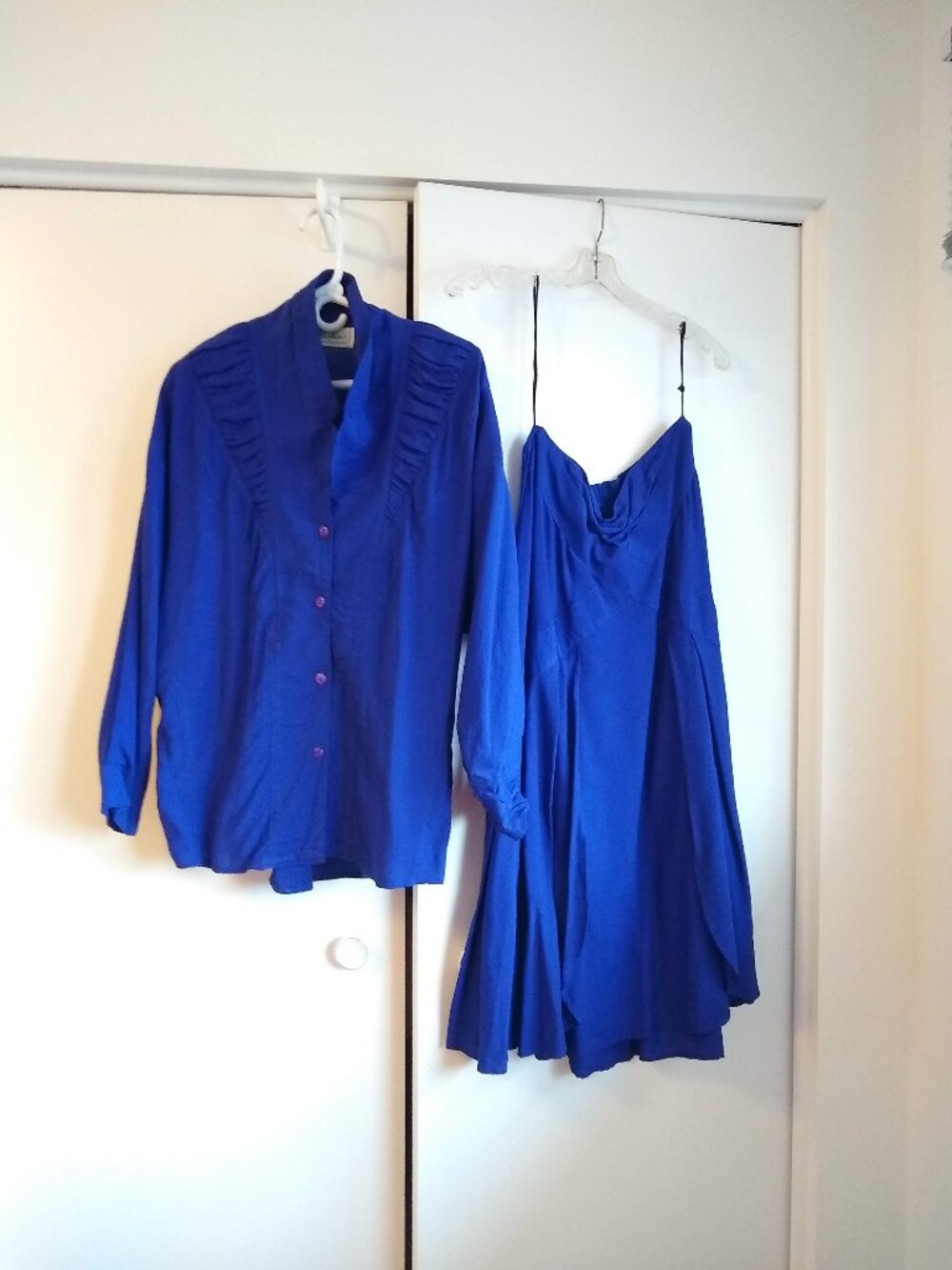 vintage 80s top and skirt matching set